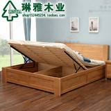 全实木床气动储物高箱床1.8米箱体液压床欧式家具橡木收纳床1.5米