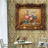纯手绘欧式花卉油画花开富贵古典玄关挂画客厅卧室餐厅过道装饰画