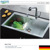 德国INFOS水槽单槽304不锈钢水槽套餐洗菜盆厨房水槽加厚大单槽