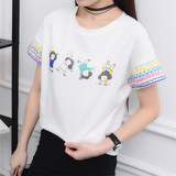 半袖女式T恤夏季学生卡通短袖女装上衣服韩版宽松套头圆领体恤衫
