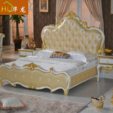 欧式古典床/全实木雕花框架床/古典双人床婚床真皮双人床布艺软床