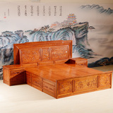 红木床明清仿古 辉煌床1.5 1.8米雕花家具 非洲黄花梨实木双人床
