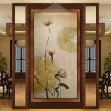 东南亚装饰画玄关油画抽象花卉新中式走廊过道纯手绘泰式风格挂画