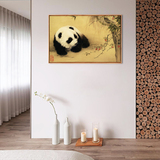 中式工笔熊猫卫生间防水壁画 装饰画客厅玄关防潮画浴室厨房挂画