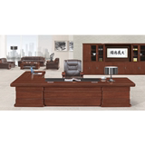 2米8班台3米老板桌3米2电脑台高档密度板贴实木皮总裁办公桌
