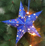 幼儿园环境装饰教室楼梯走廊星星吊饰立体闪光圣诞节五角星挂饰