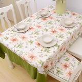清新淡雅棉麻布艺客厅茶几台布 餐桌隔热桌布带花边可定制 特价
