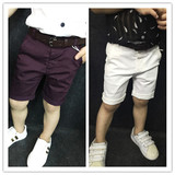 童装夏装韩版新款儿童短裤绅士修身中裤男童白色休闲五分裤西裤