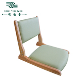 榻榻米实木日韩式家具和室椅子无腿椅靠背地板椅折叠椅绿色飘窗