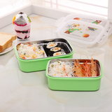 沃之沃 不锈钢分格保温饭盒便当盒 卫生密封韩国快餐盒长方形多格