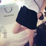 FEELROOM夏装新款 显瘦百搭休闲裤 雪纺裤裙夏 短裤女 薄款黑色