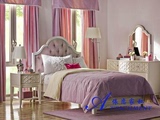 中式全实木床白色欧式床粉色女孩韩式床环保儿童床田园风格定制
