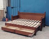 特价多功能实木可抽拉沙发床带储物定做上海美式实木家具定制订作
