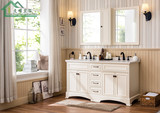 橡木实木双盆浴室柜组合美式简约卫浴柜卫生间洗手洗脸台盆落地柜