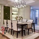 新中式餐桌椅现代餐厅简欧实木餐桌餐椅组合样板房间别墅家具定制