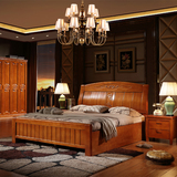 高档实木床1.8米高箱储物双人橡木床简约卧室 特价厂家