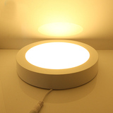 明装筒灯圆形led天花筒灯超薄面板灯3w12w明装射灯过道厨卫吸顶灯