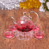 加厚玻璃茶具套装耐热透明过滤煮花茶水果茶泡茶壶整套花茶茶具杯