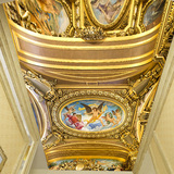 欧式宫廷吊顶天花板大型壁画3d罗马复古棚顶壁纸酒店大堂客厅墙纸