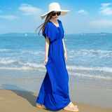 夏季新款大码胖MM波西米亚显瘦背心裙连衣裙海边度假沙滩裙长裙