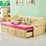 实木沙发床双人床1.8米1.5多功能可折叠两用储物宜家松木布艺沙发