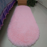 粉色椭圆形地毯地垫家用客厅卧室地毯房间床边毯飘窗地毯定制地毯