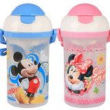 Disney/迪士尼儿童水杯吸管杯塑料PP米奇杯子水杯带吸管公主杯492