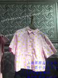 Ochirly欧时力2016新女夏装卡通印花纯棉短袖衬衫1HN2012930