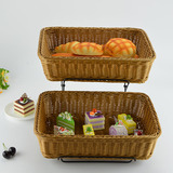 包邮欧式双层面包篮子糕点筐水果托盘两层食品篮托盘自助餐陈列架