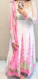霓裳家印度舞 白色粉色安娜卡里长裙式旁遮比三件套！