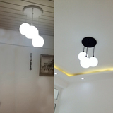 美式简约三头餐吊灯led 欧式时尚创意吧台饭厅走廊过道卧室吸顶灯