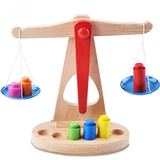 木制天平枰玩具宝宝平衡游戏木质益智区儿童大小中班幼儿园操作区