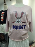 moff 韩国代购正品蝙蝠袖宽松套头亮片钉珠兔子卫衣圆领上衣女