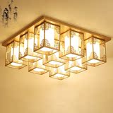 新中式吸顶灯长方形铁艺客厅卧室灯现代简约创意餐厅 led吊顶灯具
