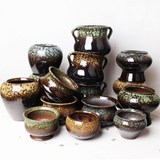 粗陶瓷创意个性花盆花架批发多肉植物仿复古青铜欧式花瓶花器包邮