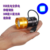 鹰之眼USB接口灯头充电宝移动电源供电30W蓝光钓鱼灯夜钓调焦变光