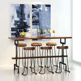 美式复古铁艺酒吧桌椅创意水管吧桌工作室休闲咖啡桌个性实木餐台