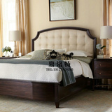 美式实木双人床 新古典后现代橡木婚床 法式简欧软包床 1.8家具床