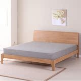 日式北欧床小户型简约北欧宜家实木床1.8经济型双人床白橡木家具