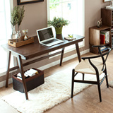 北欧白橡木书桌简约全实木电脑桌小学生儿童写字台纯实木学习桌椅