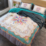 摩登外贸欧式埃及棉四件套地中海纯棉60支床上用品春夏床单式被罩
