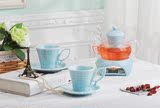 包邮陶瓷花茶茶具套装耐热玻璃韩式水果茶壶套装加热煮水茶壶茶杯