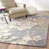 客厅茶几中式地毯 现代简约时尚大花朵 卧室家用床边长方形定制