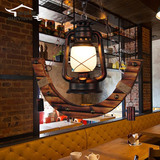 美式乡村复古怀旧灯具咖啡厅茶楼走廊仿古创意竹艺酒吧吧台吊灯