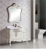浴室柜浴室柜组合洗手盆镜子龙头吊柜橡木PVC古典欧式华丽