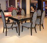 特价新古典餐桌椅组合 美式现代实木家具餐厅餐桌椅 会所餐厅家具