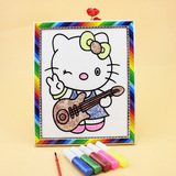 学生艺术彩绘画 胶水彩画金粉画框 儿童手工diy益智玩具早教智力