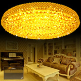 欧式金色LED椭圆形水晶吸顶灯长方形客厅吸顶灯蛋形卧室灯具