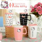 韩式hello kitty 陶瓷杯 可爱卡通马克杯带盖勺 咖啡杯牛奶杯水杯