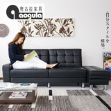 奥古拉 沙发床 可折叠沙发床 日式小户型多功能皮艺沙发床组合